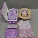 18 Inch Doll Suitcase Travel Luggage Play Set, Mermaid Theme Travel Carrier Storage Accessories for 18inch Doll, Include Case, Clothes, Hat, Sunglasses, Camera, Pillow, Toy Pet