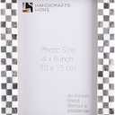 Handicrafts Home Picture Frames - Chic Boho Wall Dcor Photo Frame, Grey-White 4" x 6" (Checked Grey White-0.75)