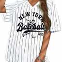 Baseball Graphic Shirts for Women Baseball Fan T-Shirts Baseballs Team Tee Game Day Outfits Casual Tops (White, XL)