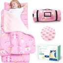 ACRABROS Toddler Nap Mat with Pillow and Blanket, Extra Large Rolled Napping Mats,Slumber Bags for Boys Girls,Kids Sleeping Bag for Daycare, Preschool Travel Camping,Little Princess