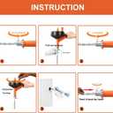 Drain Auger, Clog Remover with Drill Adapter, 25 Feet Flexible Plumbing Snake Use Manually or Powered for Kitchen, Bathroom and Shower Sink, Comes with Gloves (orange)