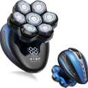 Clforczh Head Shavers for Bald Men - 7D Detachable Electric Razor, IPX6 Waterproof Wet Dry Rotary Shavers, LED Display Rechargeable Head Shaving with Fast Charging, Blue