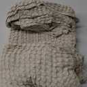 Bedsure Cooling Cotton Waffle King Size Blanket - Lightweight Breathable Blanket of Rayon Derived from Bamboo for Hot Sleepers, Light Beige, 104x90 Inches