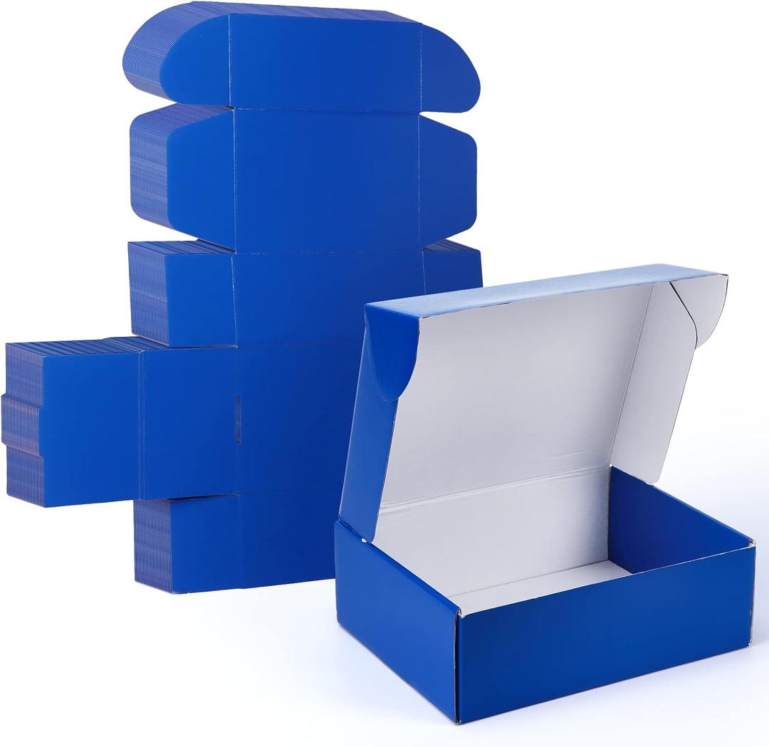 PHAREGE 12x9x4 inch Gift Shipping Boxes Bulk 20 Pack Blue, Tab Lock Tuck Top Mailing Boxes for Packaging Small Business, Medium Cardboard Mailer Boxes for Wrapping Present 