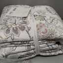 Levtex Home - Ophelia Quilt Set - King Quilt and Two King Shams - Floral - Taupe Grey Cream Blush - Quilt (106x92in.) and Shams (20x36in.) - Reversible - Rayon/Cotton