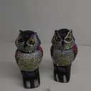 Hedoc 2 Pack Fake Owl Decoys to Scare Birds Away(15 inch), Rotating Head Sculptures, Nature Enemy Scarecrow Plastic Statues, Pest Repellent, Pigeon Deterrent Outdoor Yard, Garden Protectors