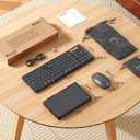 MEETION Foldable Keyboard and Mouse, Folding Portable Wireless Keyboard Mouse, Full Size Rechargeable 2.4G+Dual Bluetooth Keyboards Combo for Business Travel, for Windows/Mac/iOS/Andriod, iPad/Laptop
