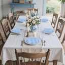 U-QE 20Pcs Blue Plastic Plates - Blue Stripes Plates Disposable Heavy Duty, Fancy Stripes Pattern Perfect for Weddings, Tea Parties, Holidays - 10.25" Dinner & 7.5" Dessert Plastic Plate