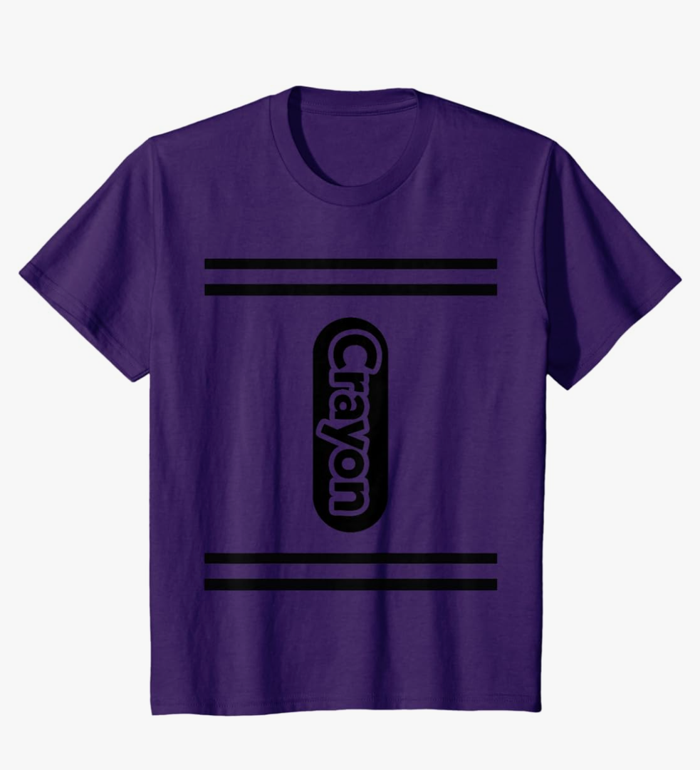 Group Family Halloween Costume Kids Purple Crayon Tee T-Shirt, Small