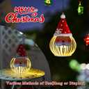 Santa Christmas Solar Lantern Hanging, Santa Claus Christmas Solar Lights Waterproof, Christmas Outdoor Lantern Decorations for Home, Porch, Patio, Yard, Garden (Red)