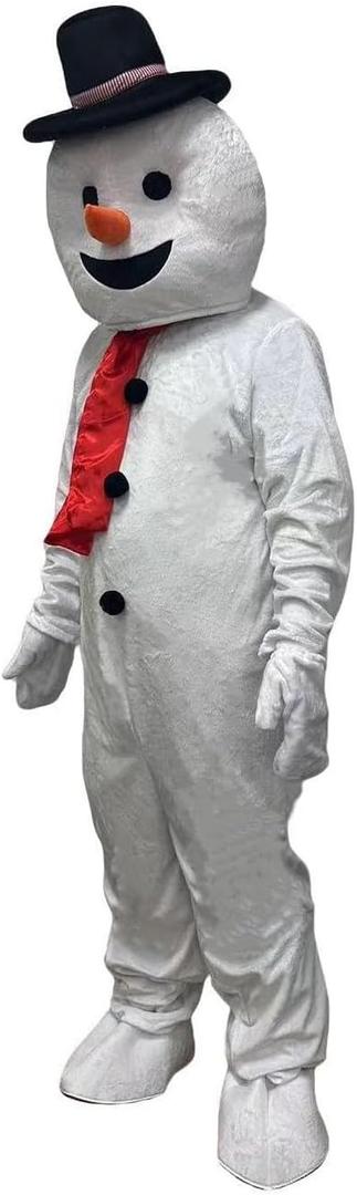 Christmas Snowman Costume Cosplay Mascot Costume for Adult Party Costume (Red)