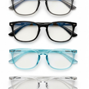 Blue Light Glasses for Woman Men | 99% Blue Light Blocking Glasses for Computer Gaming TV Phone Screen Square Frame | Anti Eyestrain & UV Glare Protection - 4 Pair