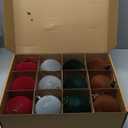 12 Pcs Velvet Christmas Balls Bulk Shatterproof Plastic Christmas Tree Decorations for Decorative Hanging Baubles (12, Wine red、Haze Blue、Blackish Green、Brown, 3.94Inch)