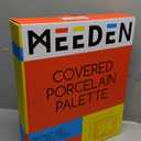 MEEDEN Ceramic Watercolor Palette: 33-Well Large Empty Professional Porcelain Paint Palette with Lid for Watercolor Acrylic Gouache, 13.5 x 10.8 Inch Mixing Tray for Studio
