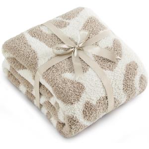 Bedsure Leopard Throw Blanket, Pink Knit Plush Throw Blanket, Gift for Girlfriends Women Friends- Super Soft, GentleSoft Cozy & Warm, Breathable & Lightweight for Bed & Sofa, 50x60 Inches