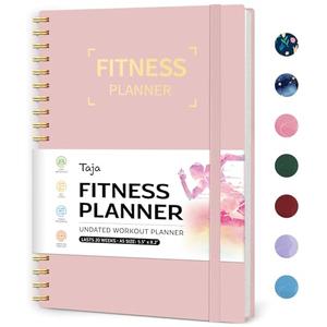 Fitness Workout Journal for Women & Men, A5(5.5" x 8.2") Workout Log Book Planner for Tracking, Progress, and Achieving Your Wellness Goals-Pink