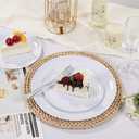 bUCLA 100PCS White Plastic Plates - Heavy Duty White Disposable for Wedding & Party, Include 50 Dinner 10 inch & 50 Dessert 7 inch
