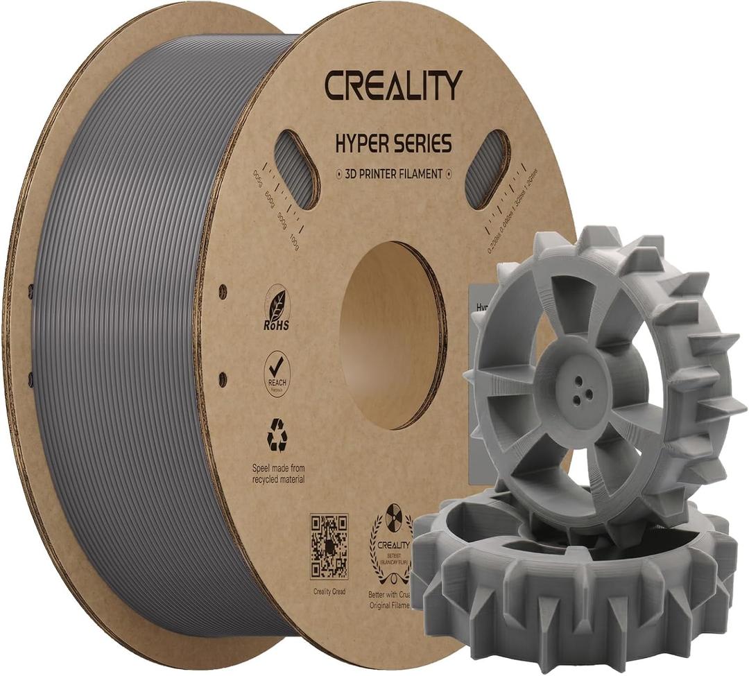 Creality ABS Filament 1.75mm 1KG, High-Speed 3D Printer ABS Filament Up to 350mm/s, High Impact Resistance, Odorless Non-Toxic and Without Stringing or Clogging, Fit Most FDM 3D Printers, Grey