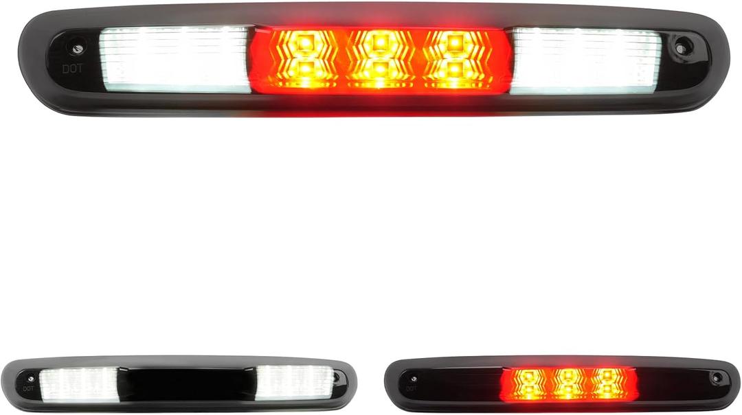 SUPAREE LED Third Brake Light Fit for 2007-2013 Sierra/Silverado 1500 2500 3500, 2014 Sierra/Silverado 2500 3500 Classic Model 3rd Brake Light Assembly Roof White Cargo Light Red High Mount Lamp