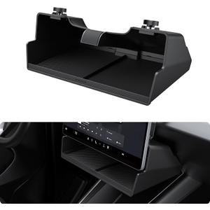BASENOR 2026 Tesla Model Y Model 3 Under Screen Storage Box [100% Secure] Center Console Organizer Tray for Model Y Juniper 2025 2026 Model 3 Highland 2024 2025 2026 (Standard, Premium & Performance)
