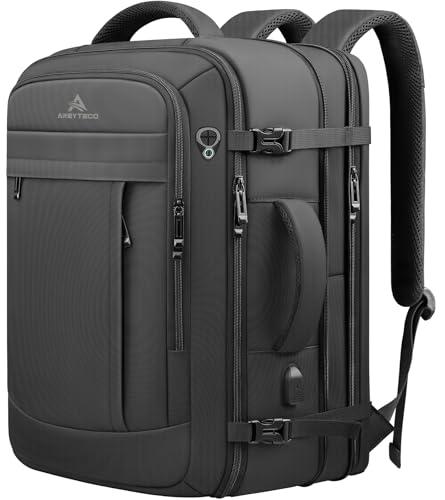 60L Extra Large Travel Laptop Backpack,3XL Expandable Carry On Backpack for Men, Big Capacity Heavy Duty Business Suitcase Daypack Bag Fits 18.4-19 Inch Laptops, Travel Gifts for Men Women, Black