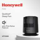 Honeywell QuietSet™ Personal Sleep Fan Noise Machine with Pink Noise, 3 Speeds, Adjustable Head, Nightstand and Bedside Fan, Black, HTF300B, Medium