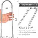 Heavy Duty Trampoline Stakes Anchors High Wind U Type Sharped Ends Safety Ground Anchors Galvanized Steel 11.8 inch for Soccer Goals,Tents and Garden Decorations (Silver)