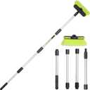 65165cm Car Wash Brush Long Handle Soft Bristle Scrub Cleaning Mop with 4 Hand-held Places Extendable Washing Brushes Broom Kit for RV Boat Truck SUV Caravan Solar Panel House Siding,Sweep Snow
