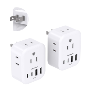 2 Pack US to Japan Travel Plug Adapter, HANYCONY Japan Power Adpter with 4 Outlets 4 USB Ports(2 USB C), Type A Plug Adapter for Amercian USA to Japanese China Canada Mexico Philippines Peru