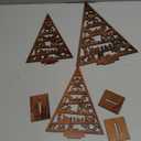 Huwena 3 Pcs Christmas Nativity Scene Table Ornament Vintage Jesus Nativity Set Rustic Farmhouse Holiday Wood Tree Wooden Christmas Tree Tabletop Decoration for Home Tiered Decor Xmas Signs (Novel)