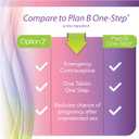 Option 2 Emergency Contraceptive, 1.5 mg Levonorgestrel Tablet, Morning After Pill for Women, Compare to Plan B One-Step, 1 Count