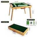 steelway Foldable Mahjong Table with Mahjong Tiles Set,Portable Majong Table with 144pcs Majiang Tiles,1x Storage Box, 1x Storage Bag and 4 All in One Racks and Pushers[麻将套装]