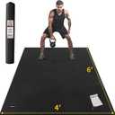 CAMBIVO Large Exercise Mat for Home Workout, 8'x6'/7'x5'/6'x4' (7 mm) Extra Thick Exercise Mat for Home Gym, Shoe-Friendly, Non-Slip Gym Mat for Jump Rope, Weights, Cardio, Fitness