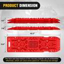 Nilight Recovery Off-road Traction Boards with Jack Lift Base 2 Pcs Red