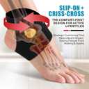 2 PACK Ankle Brace for Women & men with Dual-Density Foam Pads & Adjustable Arch Support ankle compression sleeve Targeted Relief for Fatigue, Ankle Pain (Small/Medium)