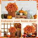 8 Bundles Artificial Orange Faux Flowers for Outdoor Planters Bulk Fake Mums Plastic Fall Daisy Floral for Home Decor Garden Outdoors Porch Pots Window Box Wedding Decorations (Orange)