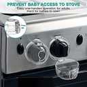 Mom's Choice Gold Awards Winner - Stove Knob Covers for Child Safety (Pack of 5) Double-Key Design and Upgraded Universal Size Gas Knob Covers Clear View Childproof Oven Knob Covers for Kids and Pets