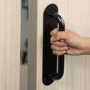 Alise Gate Handle 11'',Door Pull and Push Plate Handles for Outdoor Gate Fence Garage Plastic Aluminum Door Fire Doors French Doors, Stainless Steel Black Finish,LS8280-B (1 Pack)
