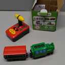 Battery Operated Locomotive Train Set for Wooden Train Track, Electric Remote Control Magnetic Vehicles Toy Powerful Engine Light Train Cars Toy Sets for Kids Toddler Gift