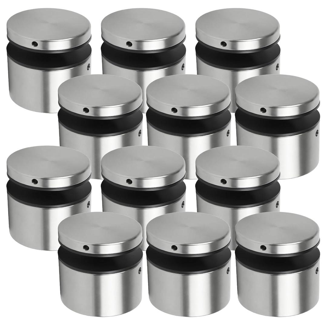 3TO Glass Railing Standoff - Marine Grade SS316 Innovative Standoffs for Balcony Stair Railing Modern Design Clamp Comes with Mounting Wrench (12, Brushed Finish)