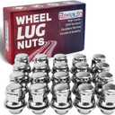 M12x1.25 Lug Nuts with Mag Flat Seat 20 pcs 13/16" 21mm Hex 1.5in Chrome Compatible with Q70 Q45 Q50 G37 I30 350Z 370Z 200SX
