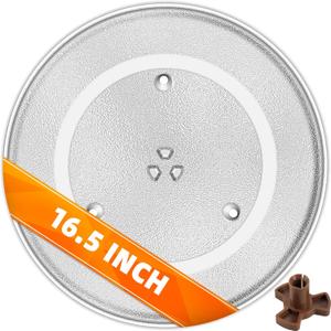 CALPALMY 16.5 Inches Microwave Glass Plate -Exact Replacement for Glass Turntable Part Numbers A06014M00AP and F06014M00AP -Dishwasher-Safe Microwave Glass Plate