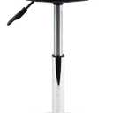 FURWOO Short Round PU Leather Chair - Height Adjustable Counter Stool With Step - Office and Vanity Seat - Small Black