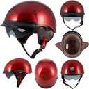 DOT Approved Motorcycle Half Helmet for Adults, Lightweight Retro Open Face Half Shell Helmet for Cruiser Scooter Chopper Moped Street Bike, Men Women Universal Casco (Red, XL)