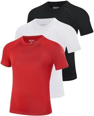 Blueleaf Boys Compression Shirt Short Sleeve Youth Basketball Football Undershirt Kids Quick Dry Athletic Base Layer T-Shirt L