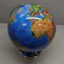 World Globe with Stainless Steel Stand 13 inch, 720 Rotating & HD Waterproof Material, Teaching/Geographic/Decorative Globes with Clear Text for Elementary, Classroom, Home, School, Office (Blue)