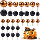 30pcs Disco Ball Cake Decoration with Sticks, Halloween Cupcake Toppers Mini Small Disco Ball Picks Halloween Cake Decoration Cupcake Decor for 70s Disco Theme Party Birthday