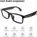 GenXenon Smart Glasses for Men & Women, Clear Blue Light Glasses, Bluetooth Glasses with Speaker, Intelligent Touch & Voice Assistant, Compatible with iOS/Android, Audio Eyeglasses for Gaming/Working
