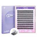 GAQQI Lash Clusters, GQ19 False Eyelashes DIY Lash Extensions C Curl Cluster Lashes 120PCS 12MM Only, Natural and Wispy Individual Lash Wisps (GQ19,12mm,C Curl )