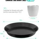 6 Pack Plant Saucer 4 6 8 10 12 14 16 18 20 22 Inch Plastic Plant Tray, Sturdy and Durable Flower Pot Container Accessories Plant Pot Saucers for Indoor and Outdoor (12 Inch, Black)